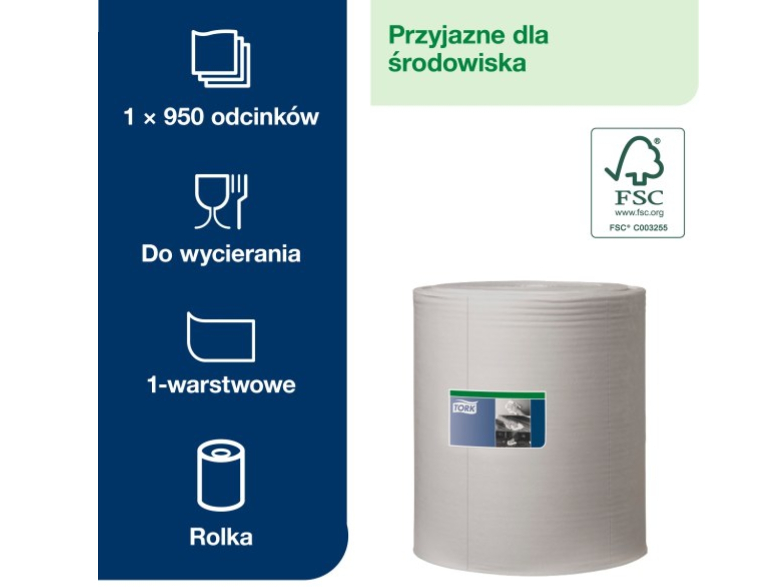 Czyściwo TORK 520304 Przemysłowe 361 metrów 950 odcinków Rola